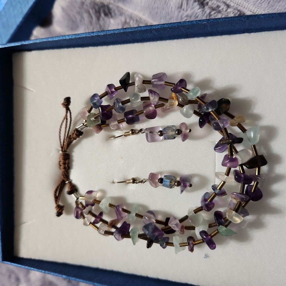 Multicolor Beaded Necklace and Earring Set